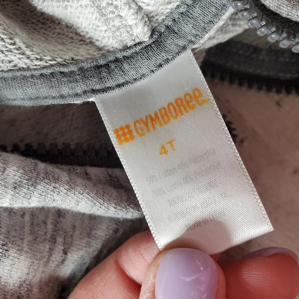 Gymboree Heathered Gray Full Zip-Up Hoodie Size 4T Toddler
